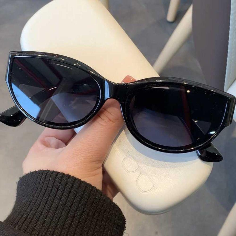 Fashion Cat Eye Sunglasses Vintage Outdoor Oval Frame Sunglasses Sun Shades Glasses Travel Street Style Elliptic Square Eyewear
