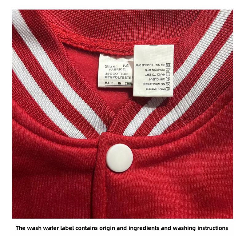 Мужская флисовая бейсбольная куртка Cross-Border: Классический свободный крой, воротник-стойка, застежка на пуговицы для осени и зимы.