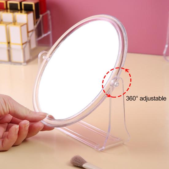 Зеркало для макияжа с увеличением 1/5/7X, двухстороннее, вращающееся на 360 градусов, портативное, круглое, акриловое, настольное, с увеличением, для мужчин и женщин
