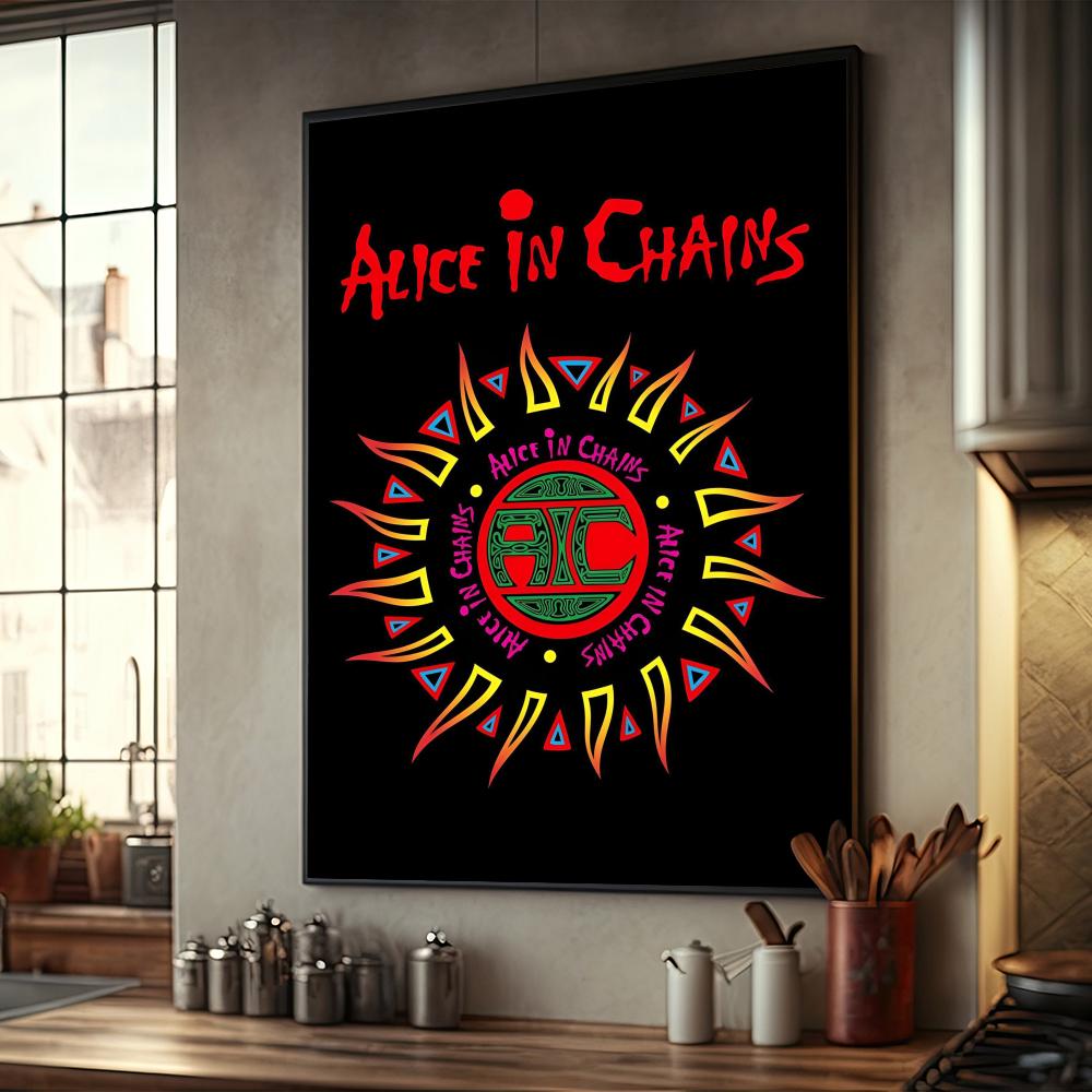 Ретро Музыка Alice In Chains Плакат Домашний Декор Высококачественная Крафт-бумага Плакат Настенная Живопись Кабинет Домашний Декор Гостиной