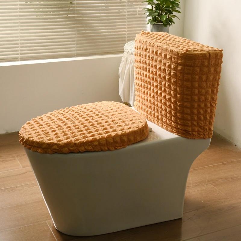 Подушка для унитаза Два комплекта водонепроницаемых съемных трех комплектов четырехсезонных универсальных бытовых водонепроницаемых моделей на молнии Круглый чехол для подушки