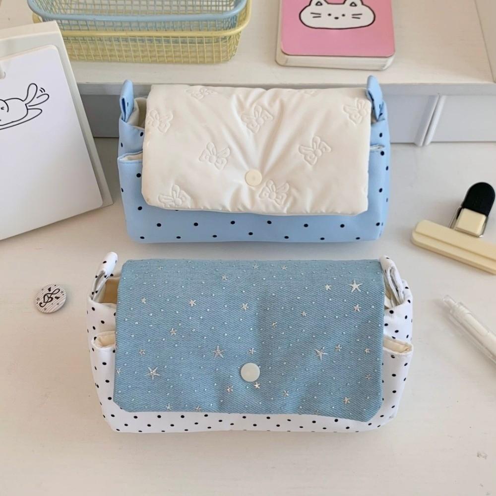 Pencil Pouch Polka Dot Pencil Case Large Capacity Y2K Star Bow Stationery Bag School Supplies