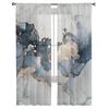 Мраморная текстура, картина с тушью, золотые линии, тюлевые шторы для спальни, современные вуали, украшение для дома, оконные шторы