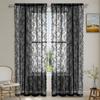 Sheer Rod Pocket Lace Window Curtain Floral Embroidered Door Curtain Lace Sheer Curtain Home Decor