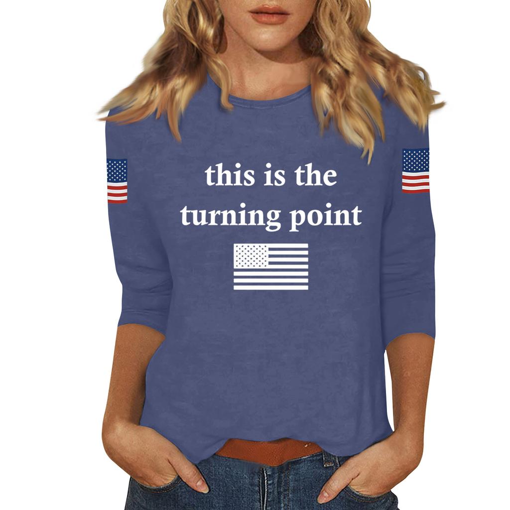 Женский повседневный модный сексуальный удобный топ с вырезом и рукавом три четверти