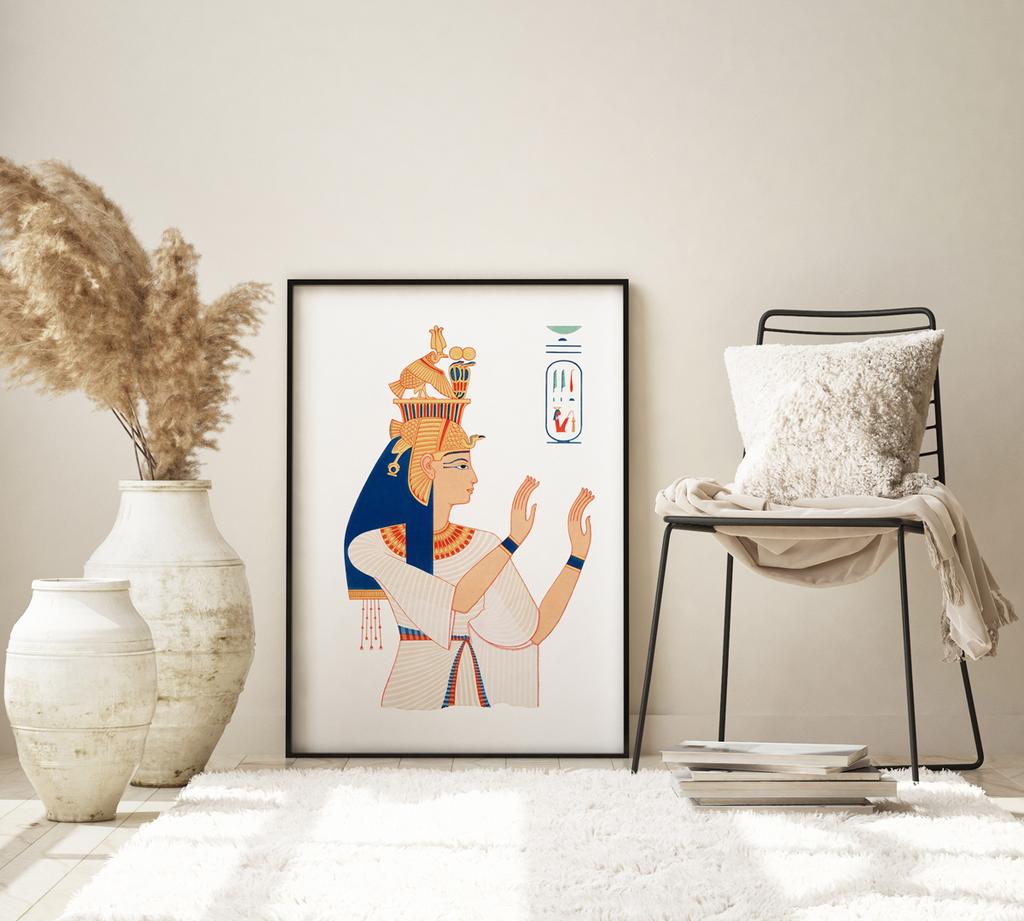 Plakat obraz Egipt faraon Ramzes Kleopatra egipskie hieroglify