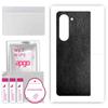 apgo Protective Skin Sticker for the Back Compatible with Samsung Galaxy Z Fold 5, Wrap Film, Foil, Vinyl - Pattern Black Leather