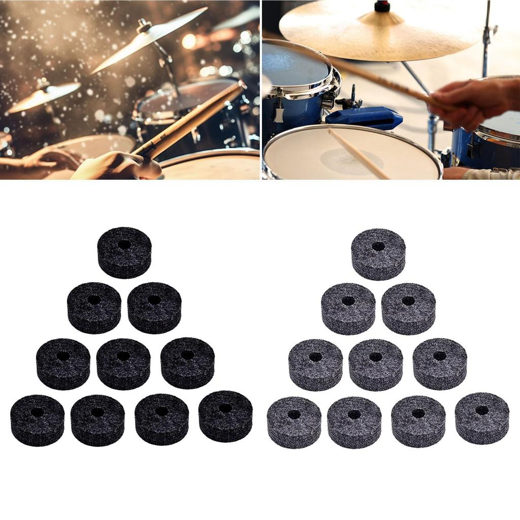10x Cymbal Stand Felts Percussion Instrument Hi Hat Clutch Felts Replacement