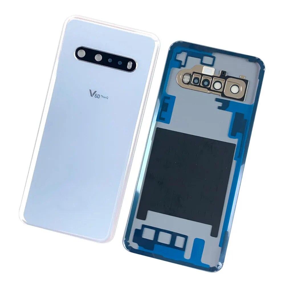 100% оригинальная стеклянная задняя крышка для LG V60 ThinQ 5G, задняя крышка корпуса, крышка батарейного отсека, задняя крышка с заменой объектива камеры