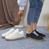 Модные осенние новые повседневные спортивные туфли с круглым носком и плоской подошвой, модные популярные кроссовки на шнуровке, нескользящие женские вулканизированные туфли