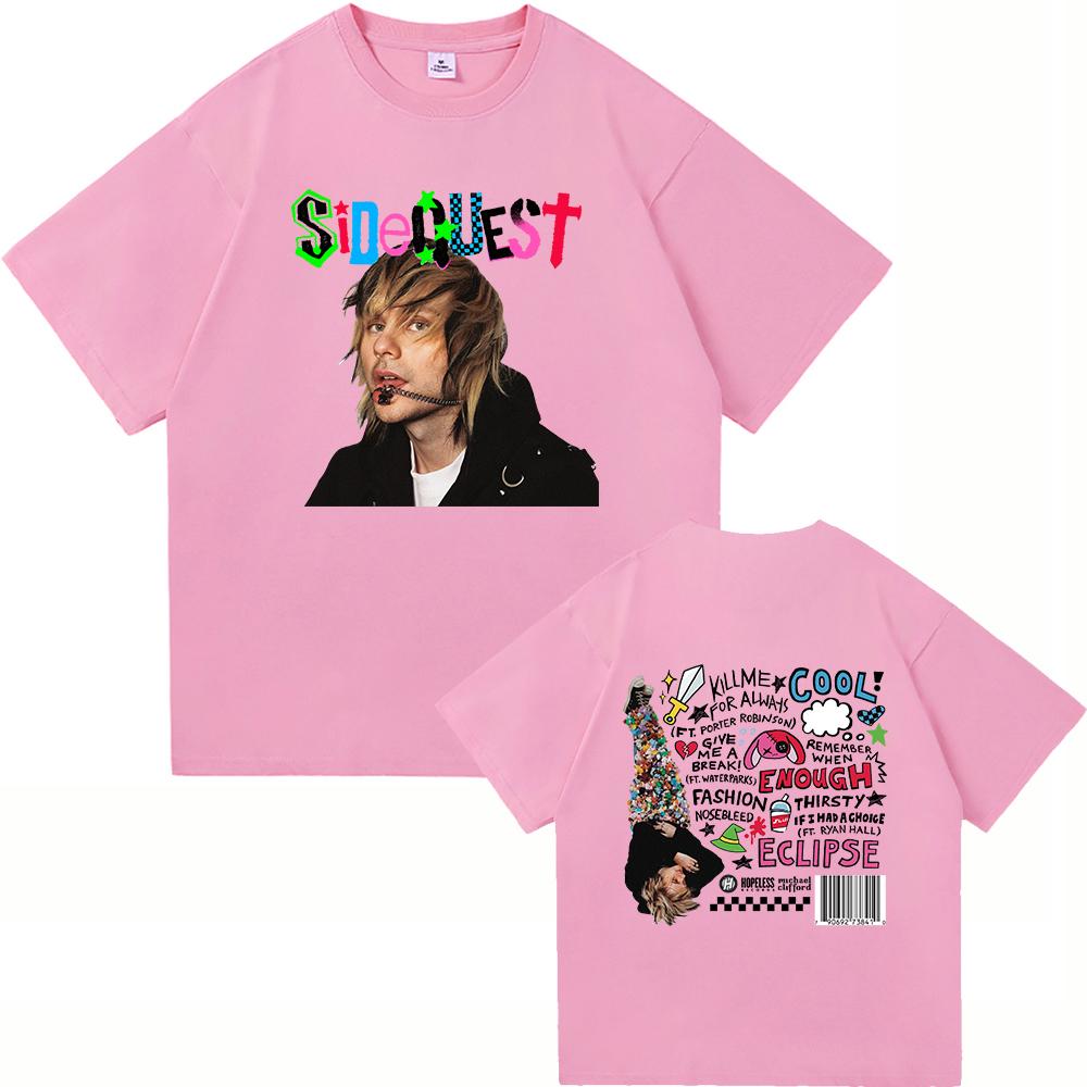 2026 SpringSummer Michael Clifford SIDEQUEST UnisexsWomens Clothing Retro Harajuku HighQuality Cotton TShirts