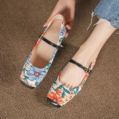 Весна Осень Женские Балетки Мягкие Туфли с Цветком Элегантный Бренд Женские Туфли Мэри Джейн Черные Красные Большой Размер 43