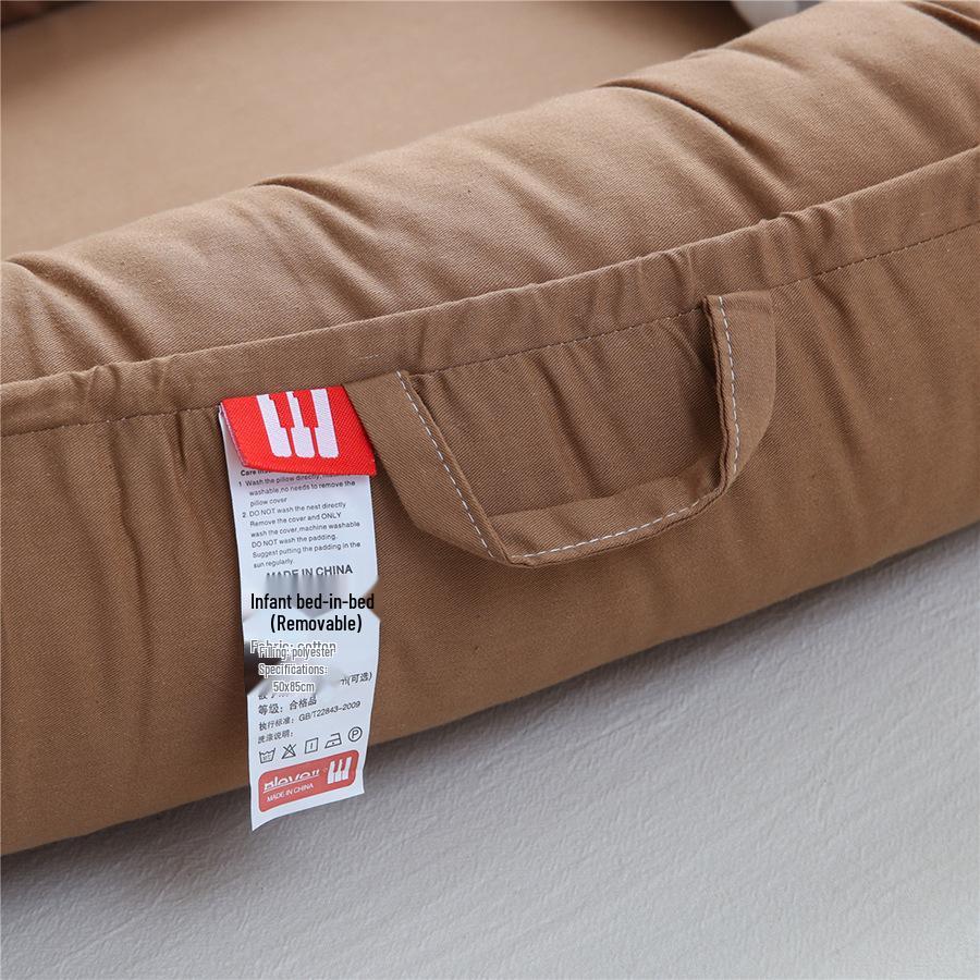 Portable Hemay Solid Color Folding Baby Nest Bed, Removable Bionic Travel Baby Bed