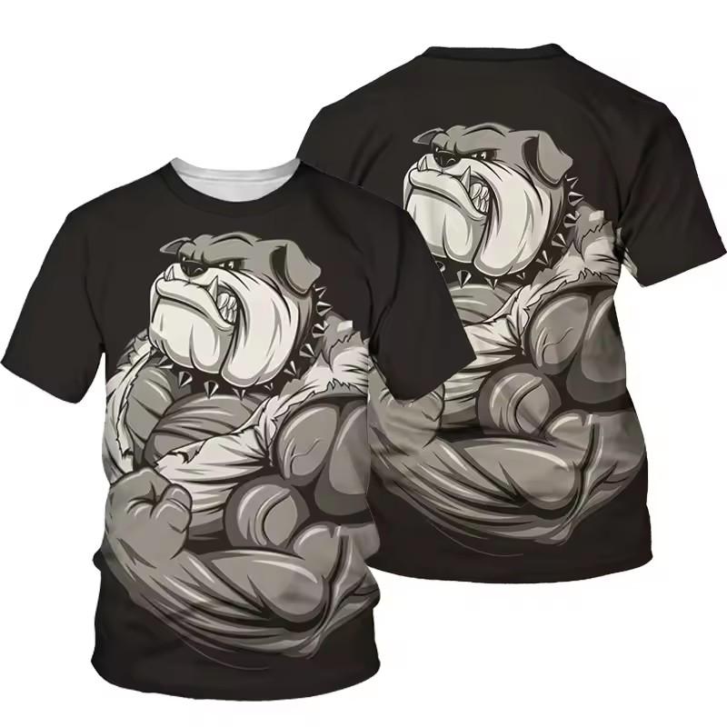 Summer Animal Boxing Dogs 3D Print T-Shirts Men Casual Fashion Streetwear O-Neck Oversized T Shirt Tops Clothing