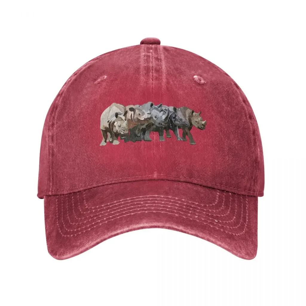 Rhino Species Baseball Cap Sun Hat For Beach Custom Cap Men Hats Women's