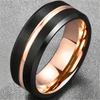 Fashion 8mm Men Tungsten Wedding Rings for Men Luxury Rose Gold Color Stainless Steel Rings Wedding Party Jewelry Drop Shipping