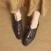 Fashion NEW Spring/Autumn Women Loafers Square Toe Low Heel Shoes Genuine Leather Shoes for Women Lace-up Women Pumps Handmade Shoes