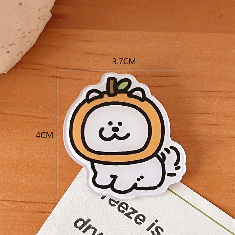 Cartoon Animal Brooch Acrylic High-Quality Versatile Fashionable Pin Clothes Collar Lapel Pin Backpacks Metal Badges Jewelry