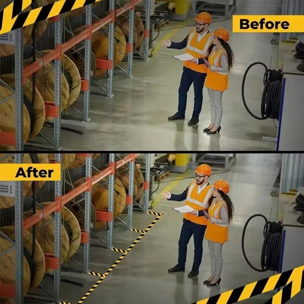 Клейкая ПВХ Предупреждающая Лента Противоскользящие Предупреждающие Наклейки Наклейки для Обозначения Местоположения Лестница Пол