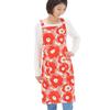 Fabrizm Apron Made In Japan Kitchen Apron Back Cross Papola Red 1526zrd Knee-length Width/68cm, Length/82cm