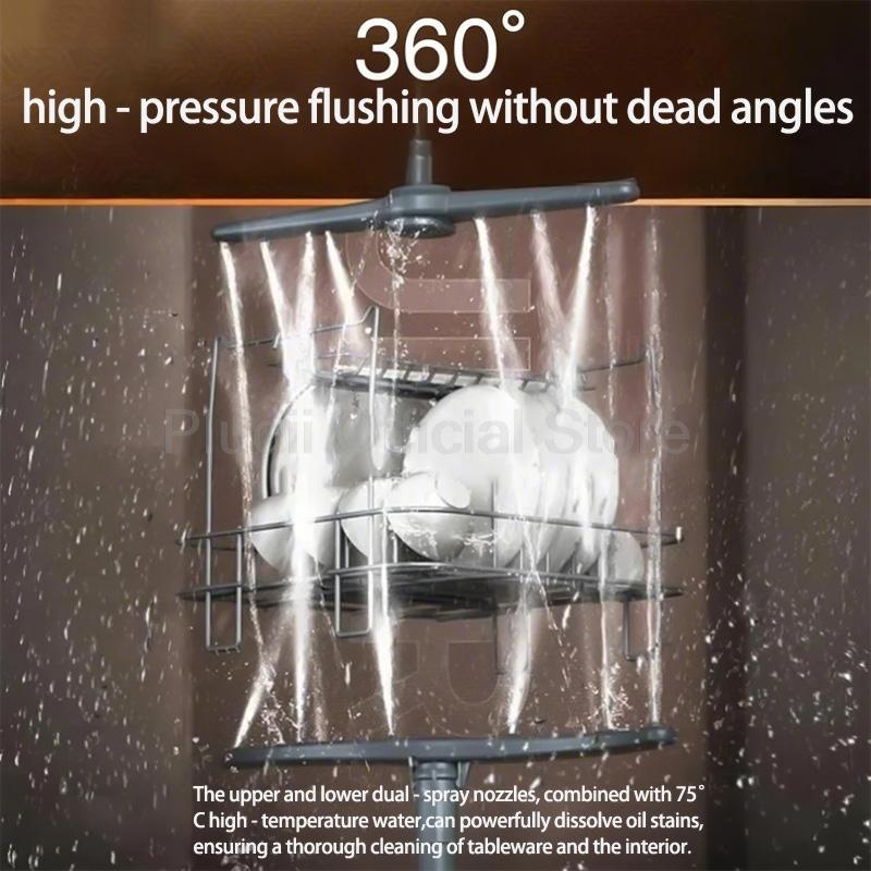 800 Вт Умная посудомоечная машина Вместимость 21-40 л Портативная настольная стиральная машина Озоновая дезинфекция Компактная посудомоечная машина для кухни