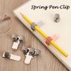 Supplies Triple Orifice Portable Single Hole Double Opening Spring Pen Clip Metal Pencil Holder