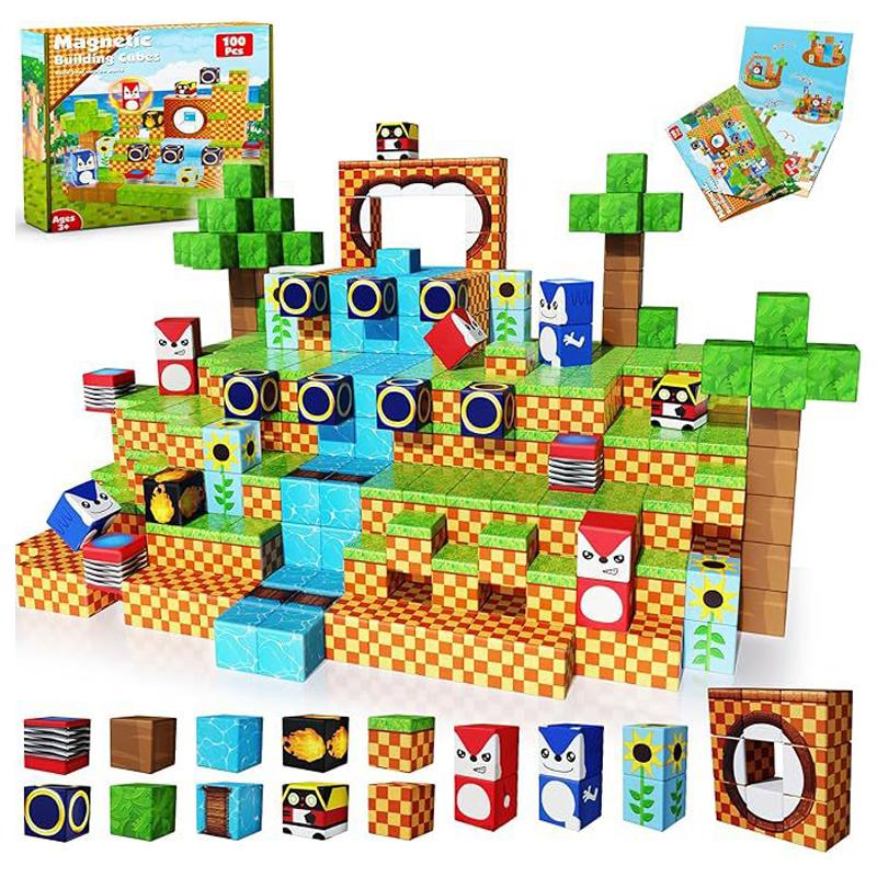 Non-Toxic Magnetic Building Blocks Mine World Magnet Cube Set For Children Kid Age 3+ Diy Model Children Stem Stem Sensory Toy Gift