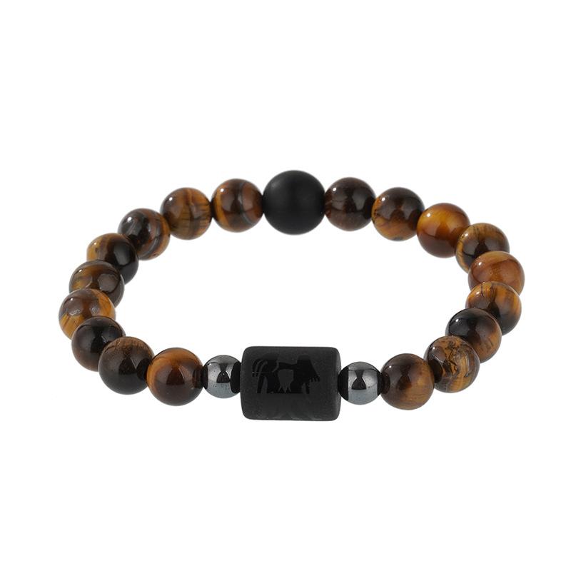 12 знаков зодиака Созвездие Браслет-шарм Мужской Женский Многослойный Браслет из тигрового глаза Подарок на дружбу Стрелец Водолей Лев