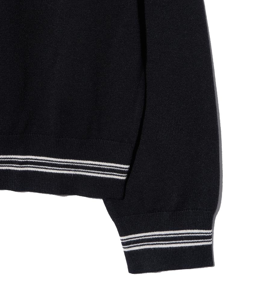 IRONYPORNO WHITELINE 86-Iroj361 Color Line Point Long Sleeve Knit Black