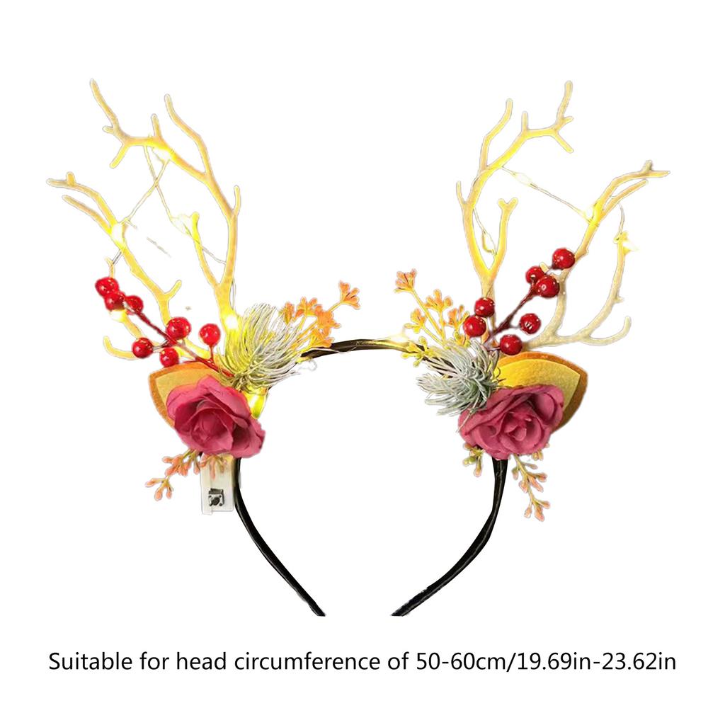 Merry Christmas Decorations Party Props Reindeer Antler Hairhoop Christmas Floral Tiaras Headband Festival Party Supply
