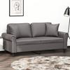 VidaXL 2-seater Sofa with Decorative Pillows Grey 140cm Faux Leather 3200932