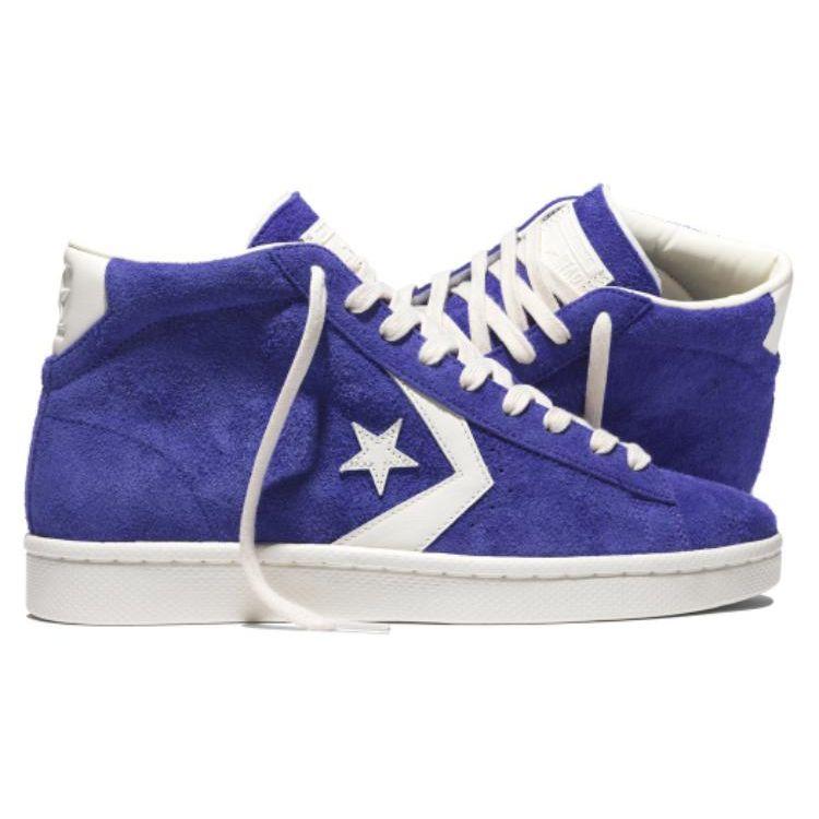 Converse Pro Leather 76 Mid Замшевые Кроссовки Унисекс Конфетный Виноград Фиолетовый Белоснежный 155337C