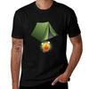 Camping  Tent And Campfire Tshirt Soft Lightweight Cotton Tshirt