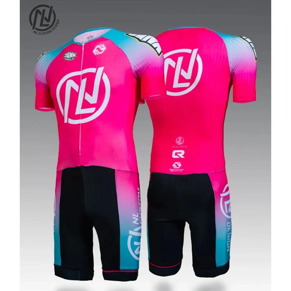 Nl Custom Junk Racing Suit Triathlon Men Inline Speedsuit Roller Skate Skinsuit Kit Fast Skating Clothing One Piece No Cushion