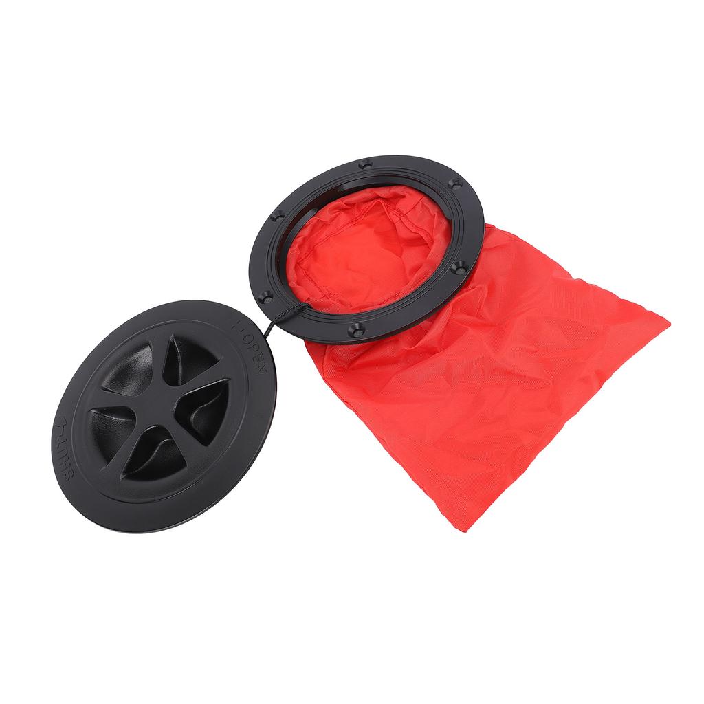 4 Inch Boat Deck Access Cover with Tool Bag Long Lasting Impact Proof Inspection Hatch Deck Plate for Marine Yacht Black