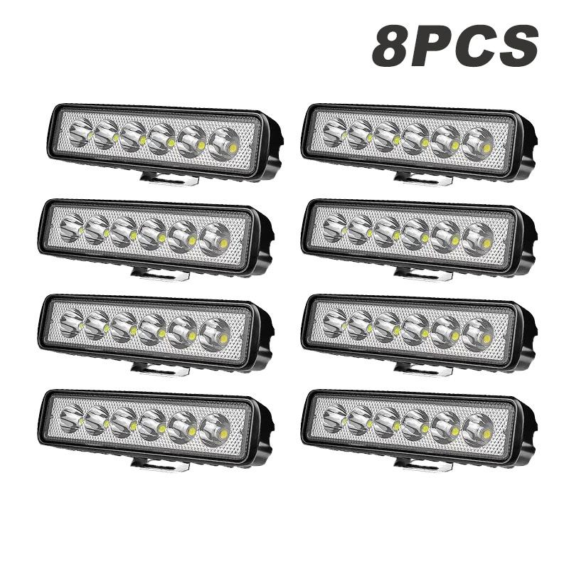 Off-Road Motorcycle LED Light Bar Focus Beams 6LEDS 12V 24V Universal Waterproof Kit for Jeep Wrangler Truck Tractors SUV 4x4