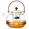 Pokaro Tea Morning Glory Design, Heat-Resistant Glass Teapot, Stylish, Stovetop-Safe, Borosilicate Glass Teapot with Two Detachable Strainers,