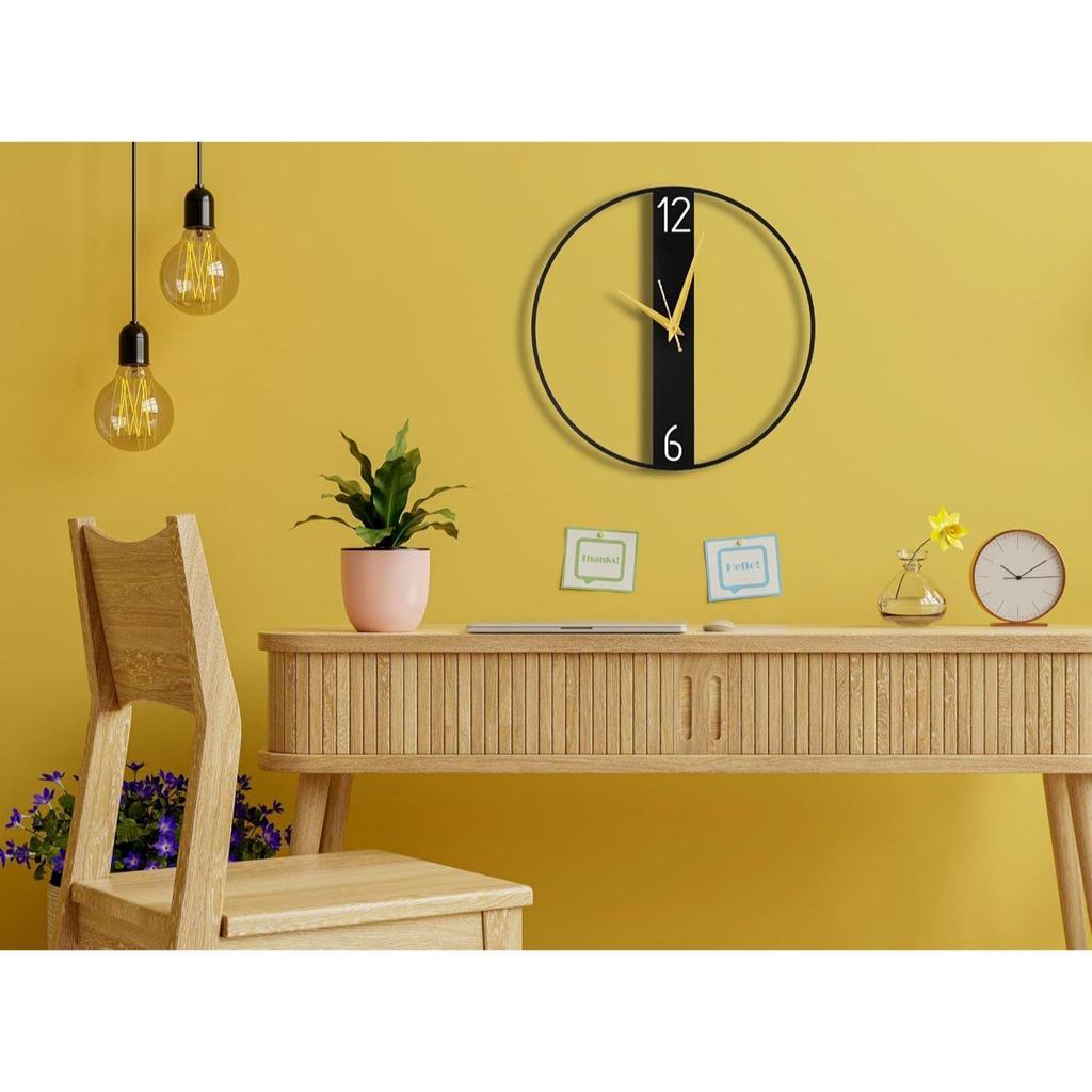 Настенные часы для гостиной, спальни, детской комнаты и кухни | (40 X 40 СМ) | Стильный Современный Домашний Декор | Черный Цвет (Включенная батарея)