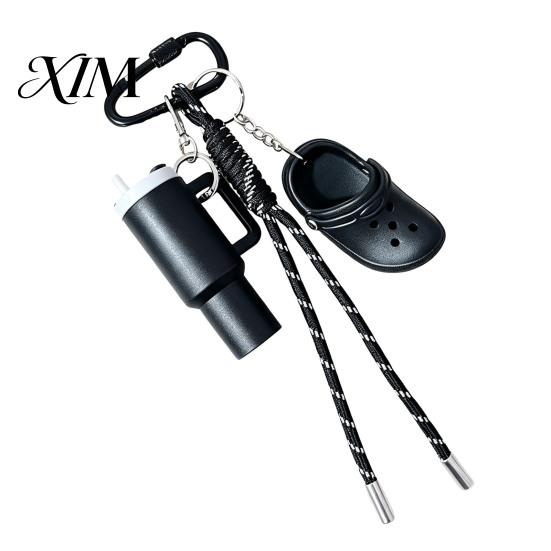 Bag Charm Accessory Mini Tumbler Keychain with Shoe Charm, Pendant Women Cup Braided Rope, Decor for Purse Handbag Backpacks Decoration