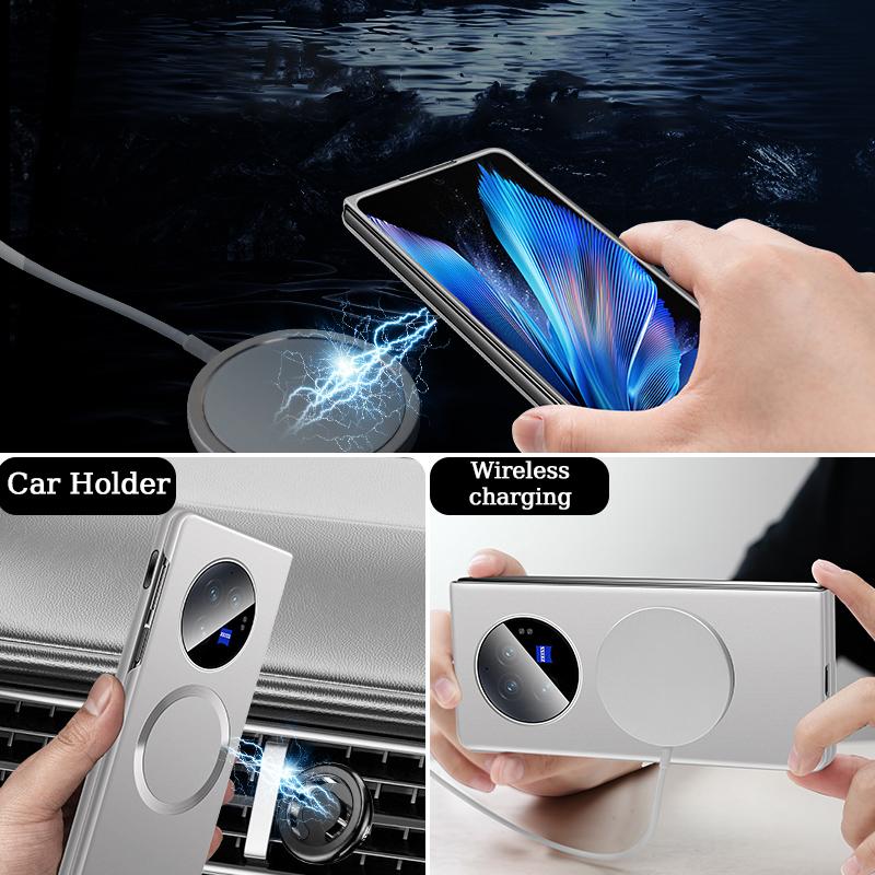 Ультратонкий матовый металлический чехол с магнитом для VIVO X Fold 5 3Pro 2, поддержка беспроводной зарядки, защита от отпечатков пальцев, жесткая защитная крышка Funda