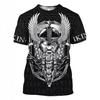 Summer Round Neck 3D Viking Themed Graphic Print Top Fashionable Casual Short Sleeved Men's T-shirts