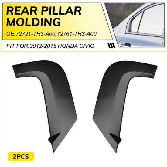 Rear Right Door Left Side Pillar Molding Trim Black For 2012-2015 Honda Civic