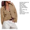 Women Sweater Coat V-Neck Long Sleeve Buttons Closure Cardigan Jacket with Pockets Solid Color Twist Texture Knitting Coat