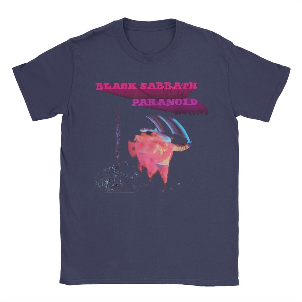 Black Sabbath Paranoid Motion Trails T Shirt Men's  100% Cotton Funny T-Shirts O Neck  Tee Shirt Short Sleeve Clothing Plus Size