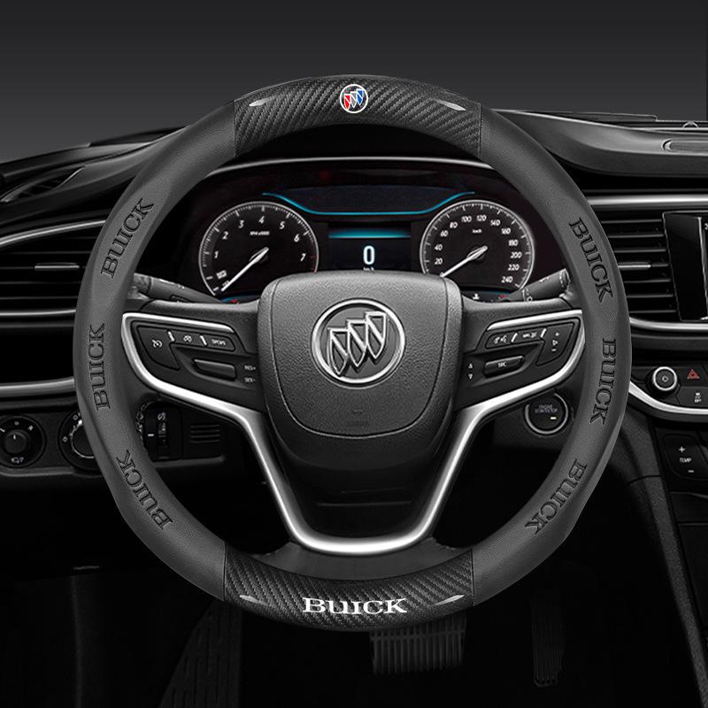 Carbon Fiber Buick Steering Wheel Cover for Regal, Excelle, GL8, and Envision - Universal Fit for All Seasons