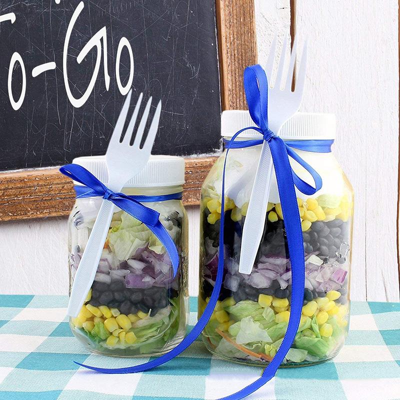 10Pc White Mason Canning Drinking Jars Lid 70Mm/86Mm Inner Diameter Plastic Covers Unlined Ribbed Lids Storage Caps Replacements