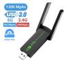 1300Mbps USB 3.0 WiFi Adapter Free Driver 2.4GHz/5GHz Dual-Band Wi-Fi Dongle Receiver 80211ax/ac/a/b/g/n WIFi 5 Wireless Network Card For PC Laptop
