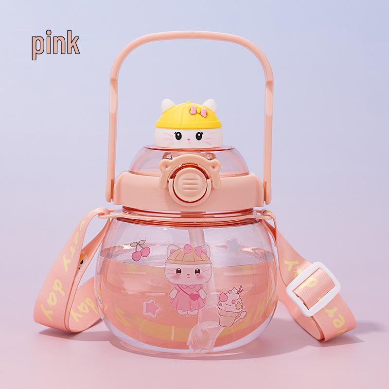 Пластиковый стакан для воды Big Belly с большой емкостью и трубочкой