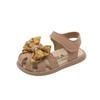 2024 Girls Sandals Cute Hollow Versatile Soft Floral Print Bow Hook & Loop Kids Fashion Baby First Walker Shoes Drop Shipping PU