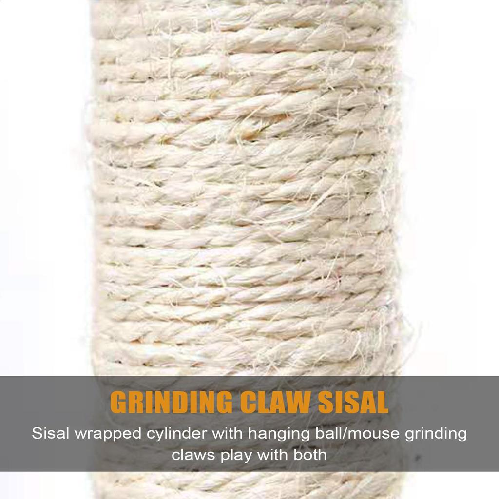 Когтеточка для кошек Сверхпрочная Когтеточка для кошек для дома Дерево для лазания с интерактивной игрушкой Аксессуары для домашних животных для кровати, дивана, тренировки